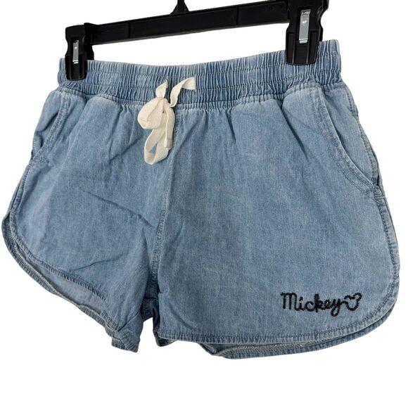 Junk Food Mickey Mouse Light Denim Shorts Women's XS - Picture 4 of 6